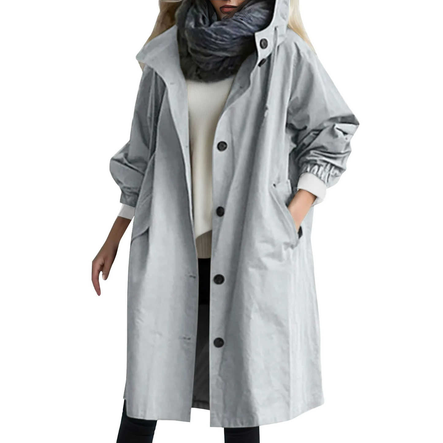 ModeGeist | Winddichtes Damen-Trenchcoat mit Kapuze