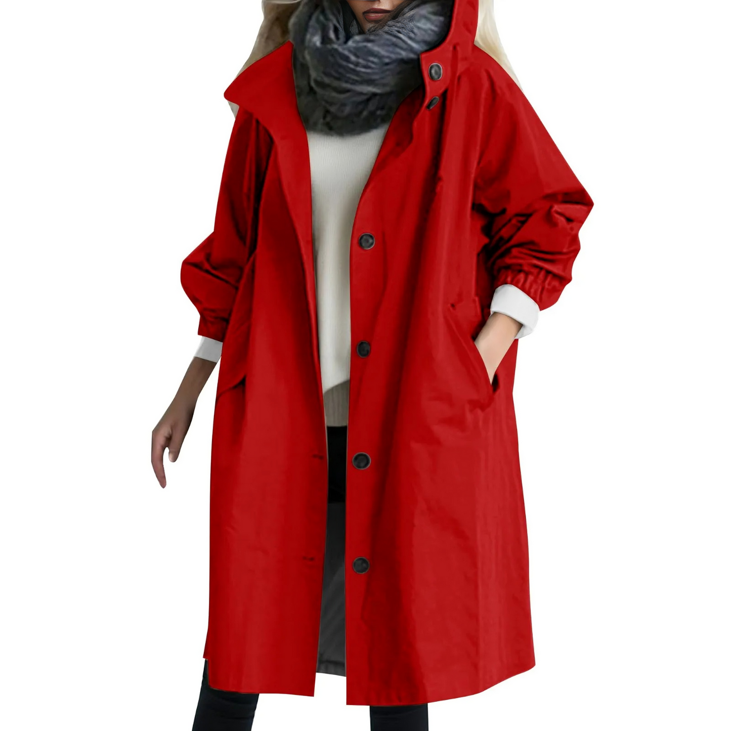 ModeGeist | Winddichtes Damen-Trenchcoat mit Kapuze