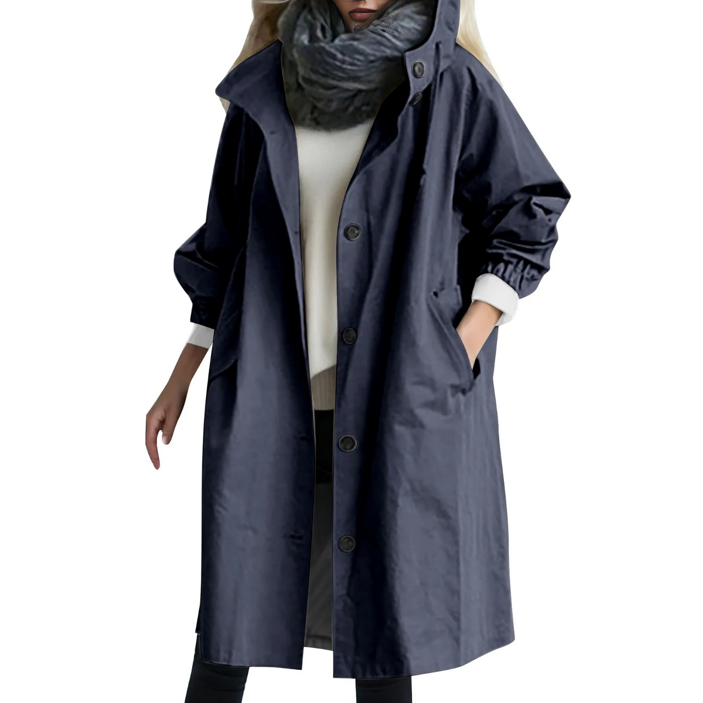 ModeGeist | Winddichtes Damen-Trenchcoat mit Kapuze