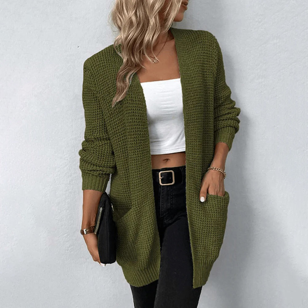 ModeGeist | Strickjacke Offene Front Lockerer Schnitt