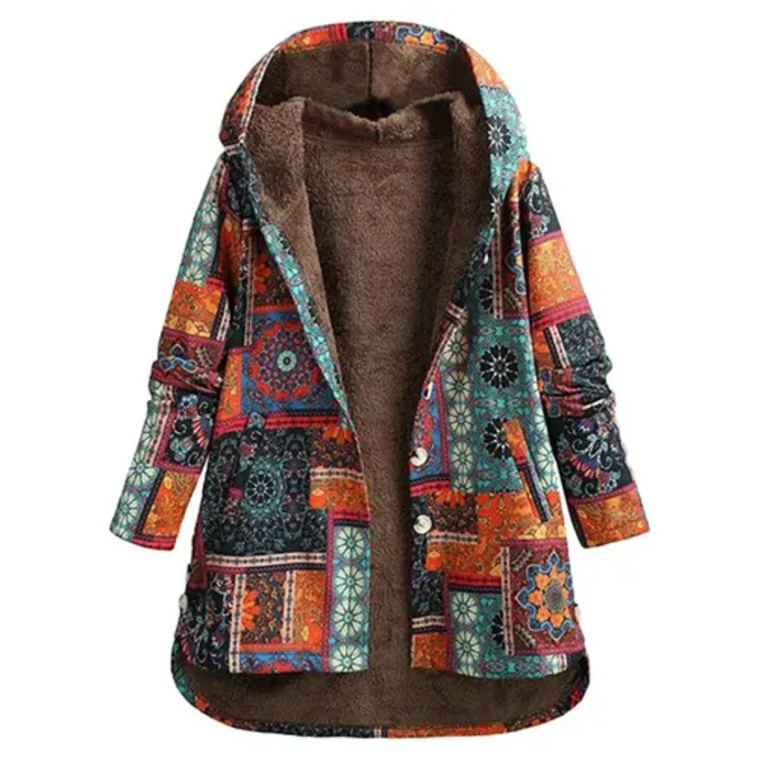 ModeGeist | Klassiker Blumen Kapuzenjacke Winter