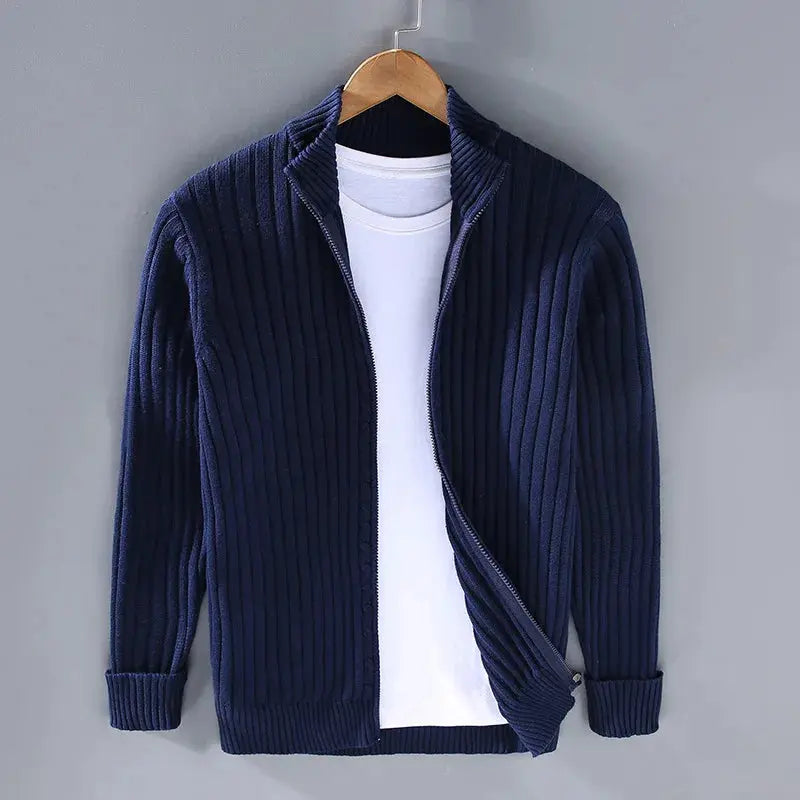 Herrenpullover von Leopold mit stilvollem Reißverschluss