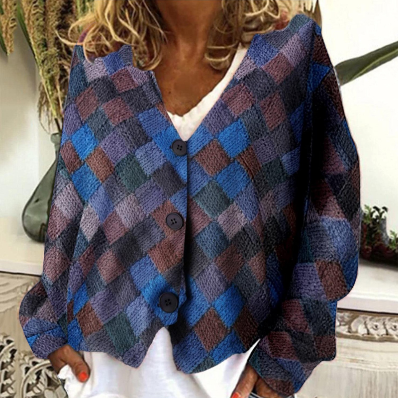 ModeGeist | Stilvolle Jacke mit V-Ausschnitt und Knöpfen