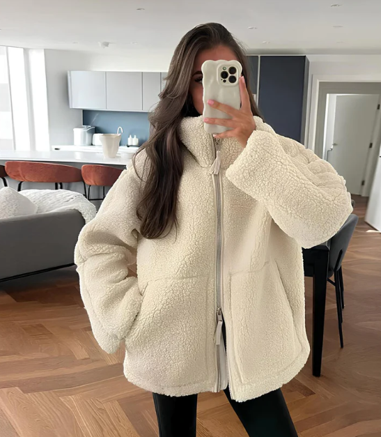 ModeGeist | Stylische Relaxed Fleecejacke für Frauen Gemütlich und Bequem