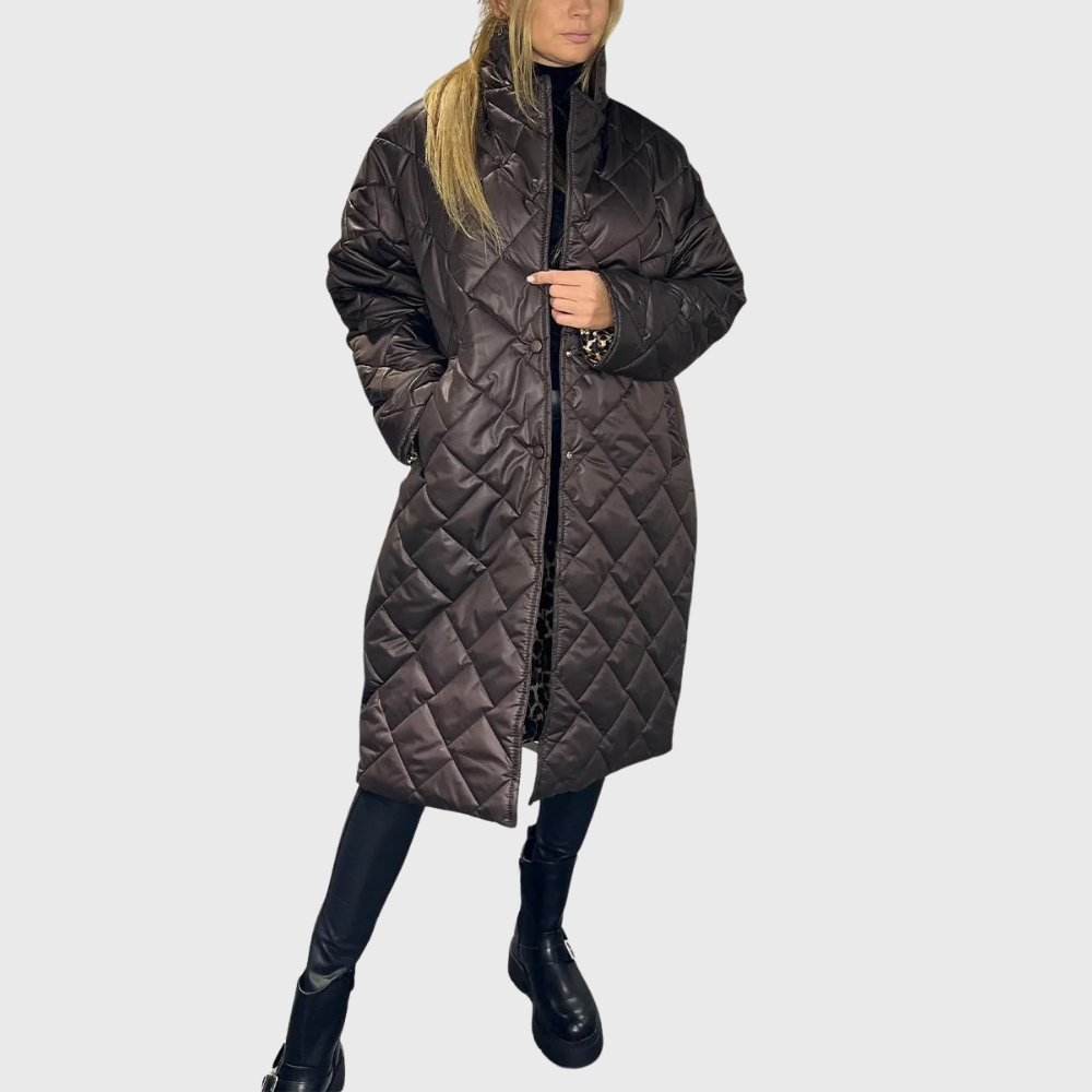 ModeGeist | Damen Stylische Wendbare Gepolsterte Winterjacke