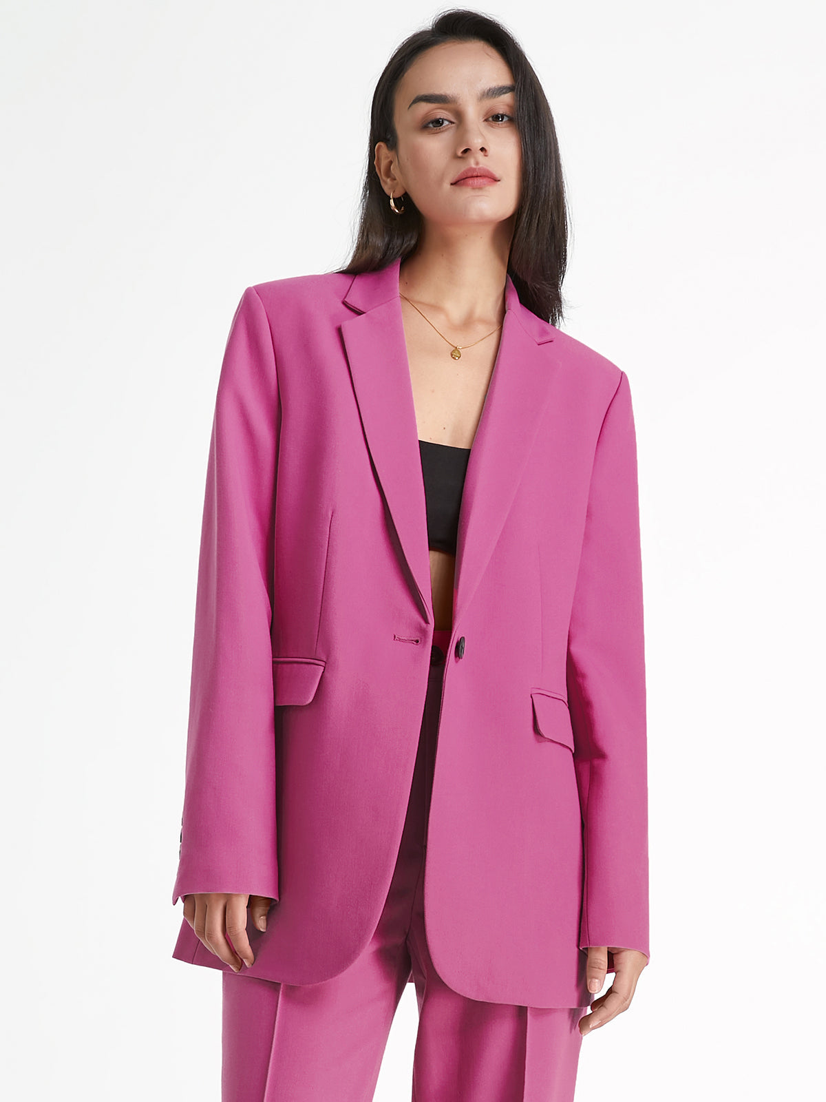 Avelena Damen Blazer mit Knopfverschluss