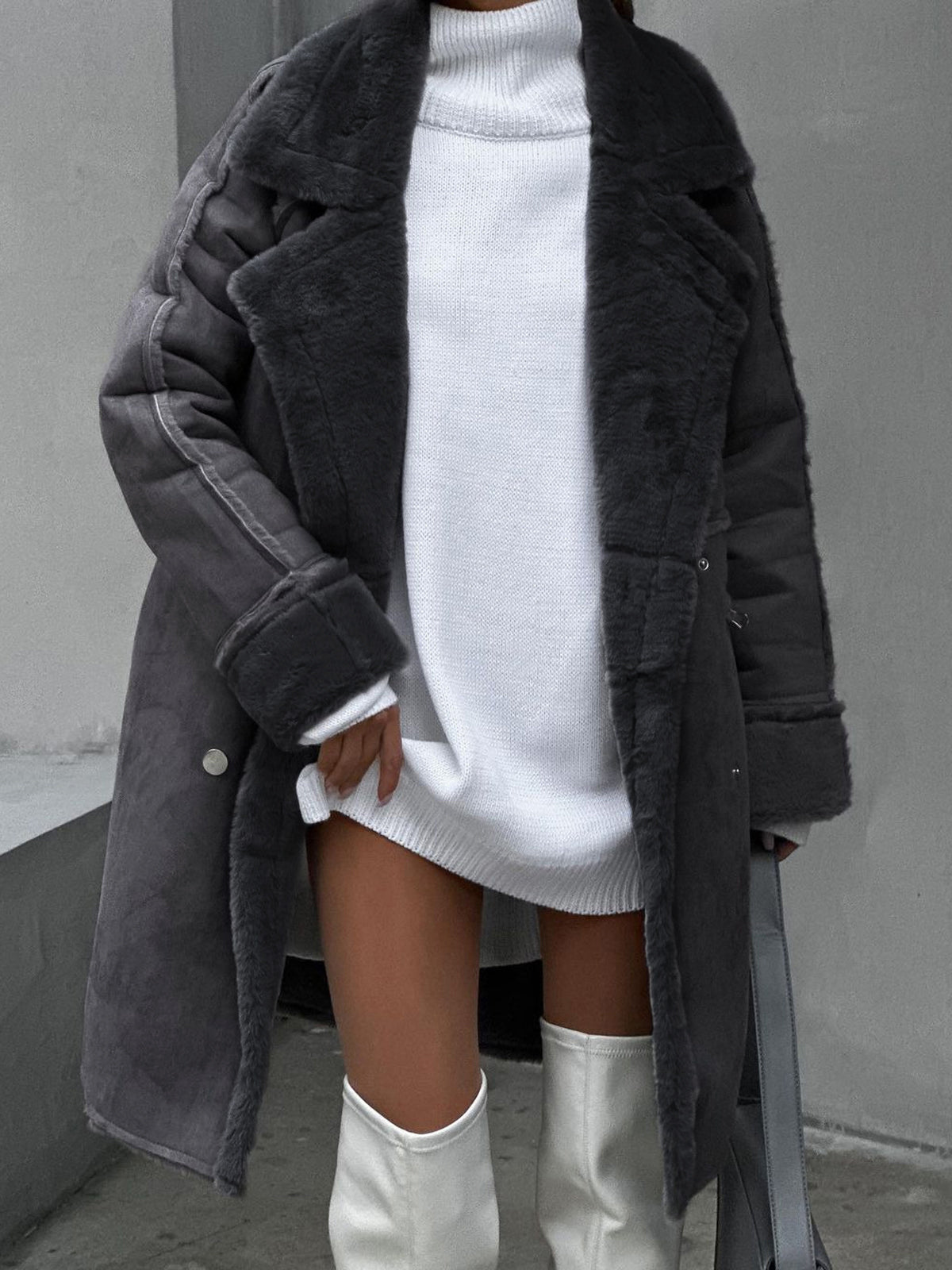 ModeGeist | Lange Teddyjacke Kunstpelz Warm und Modern
