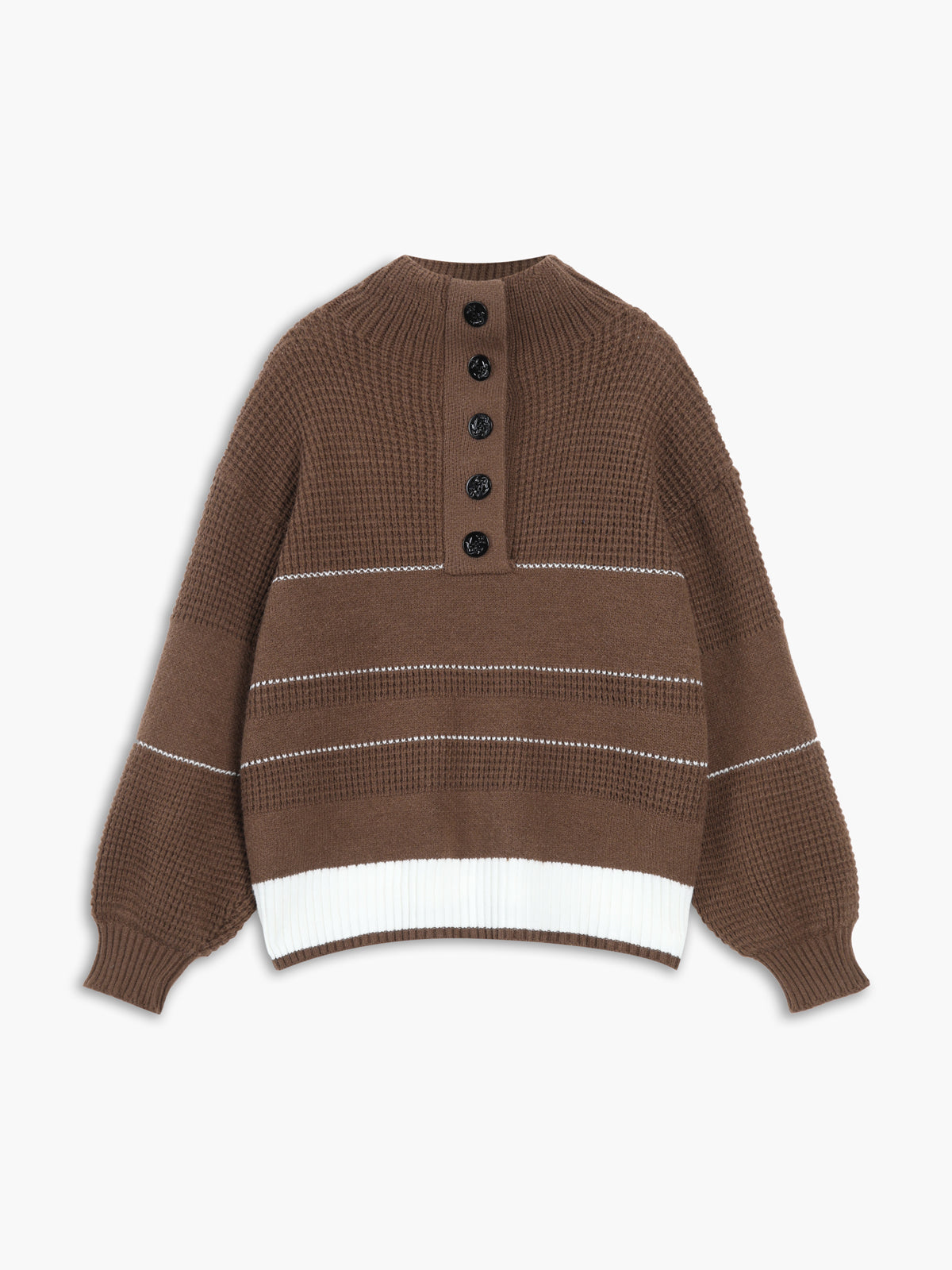 ModeGeist | Gestickter Pullover mit Knöpfen Baumwolle Klassisch und Komfortabel