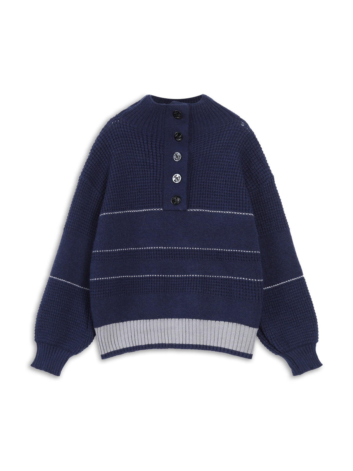 ModeGeist | Gestickter Pullover mit Knöpfen Baumwolle Klassisch und Komfortabel