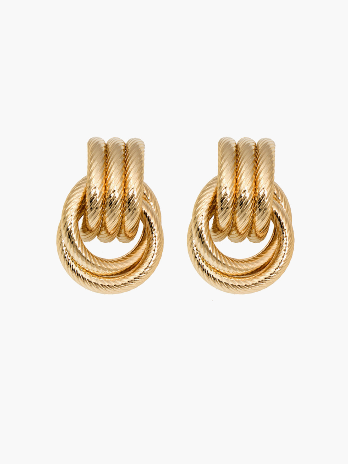 Damen Ohrringe im Old-Money-Stil mit gekreuzten Ringen
 - Krohn-e