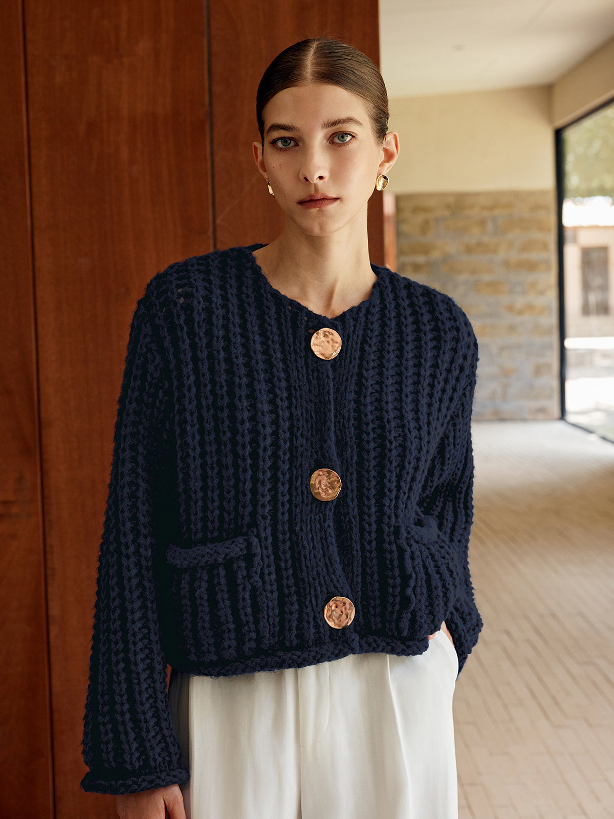 ModeGeist | Chunky Strickcardigan Große Knöpfe Elegante und Lässige Passform