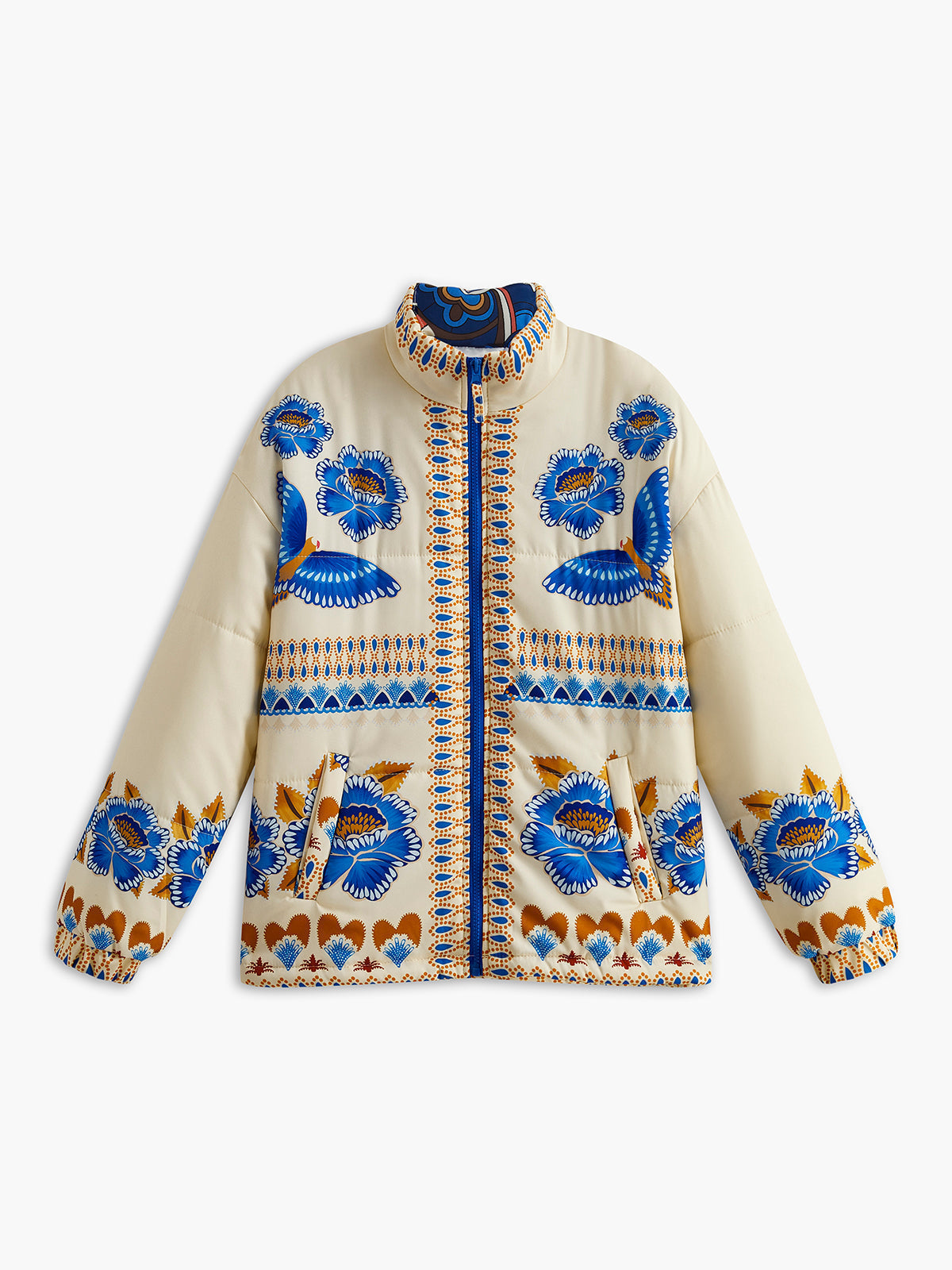ModeGeist | Bohemian Winterjacke mit Druck und Reißverschluss