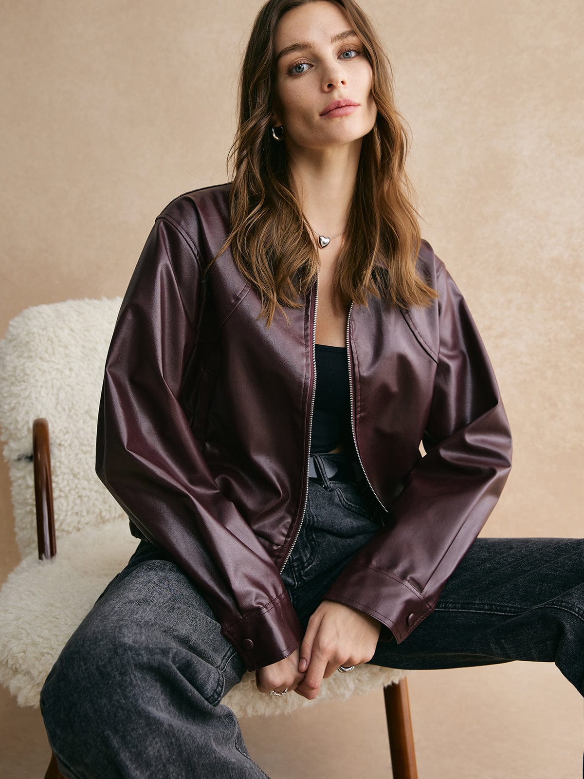 ModeGeist | Cropped Lederjacke Modern, Elegant & Zeitlos