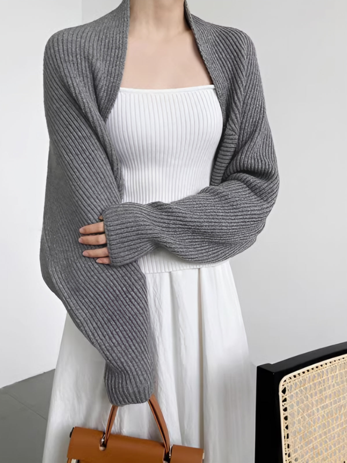 ModeGeist | Strick Bolero mit Langen Ärmeln Weich und Modern Perfekt für Layering