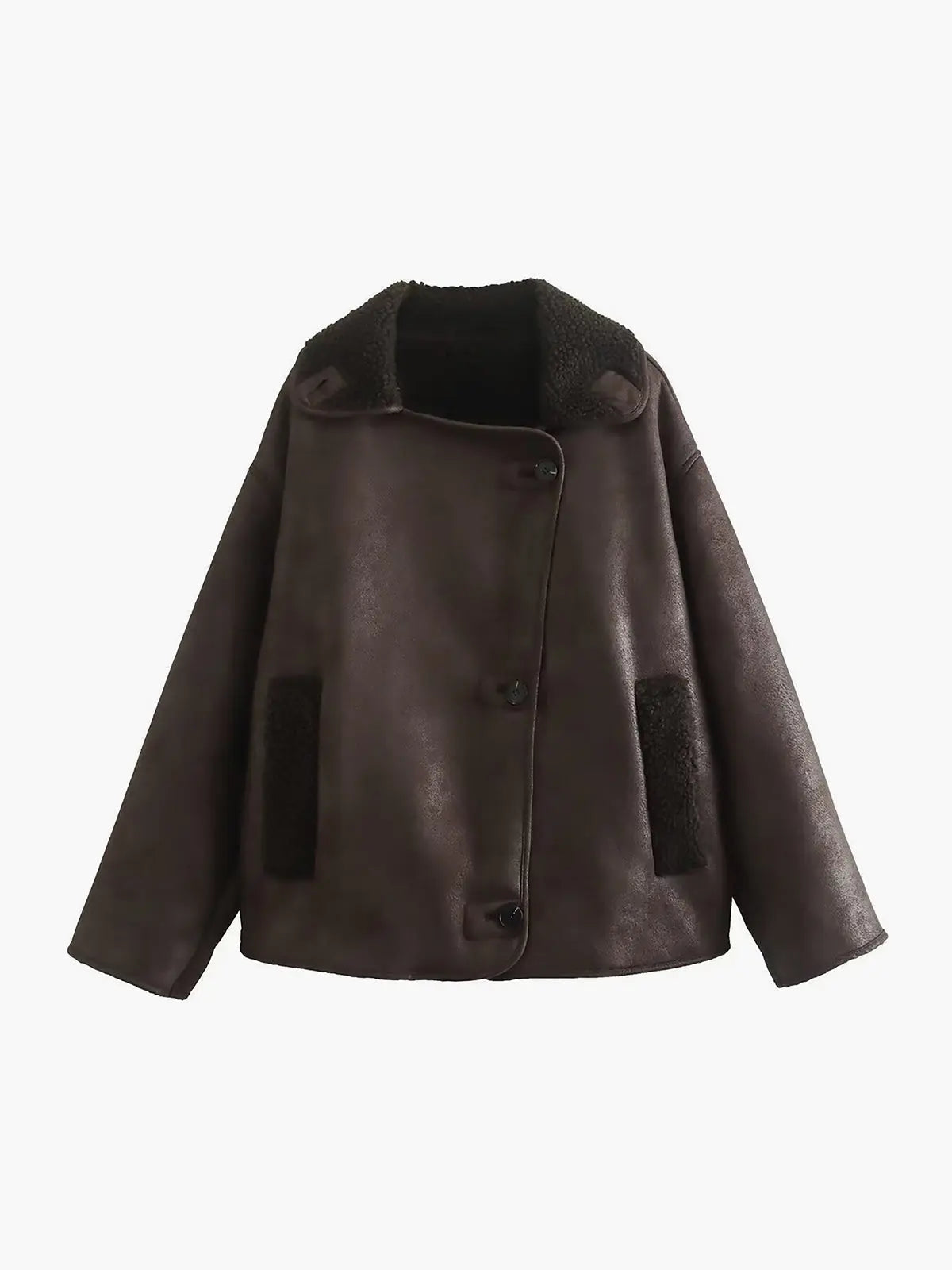ModeGeist | Revers Kunstleder Warme Jacke