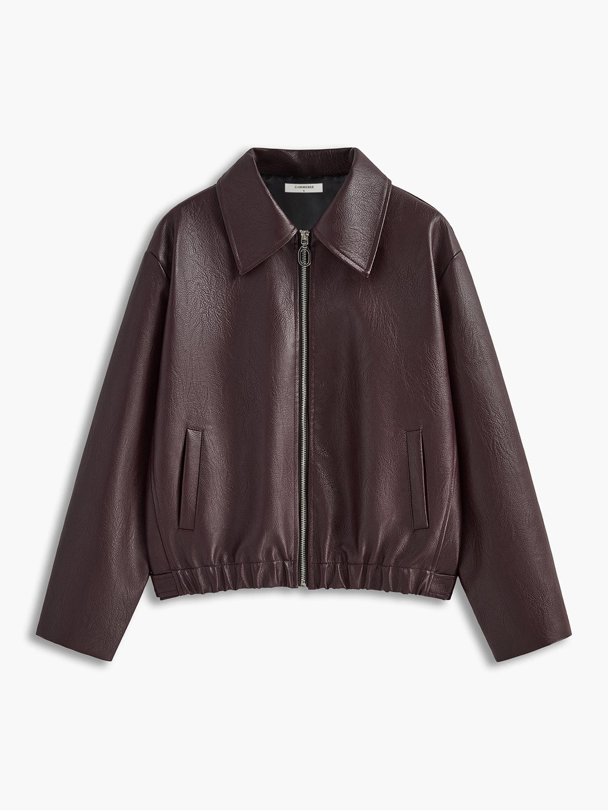 ModeGeist | Minimalistische Kunstlederjacke in Burgunderrot Modern und Vielseitig