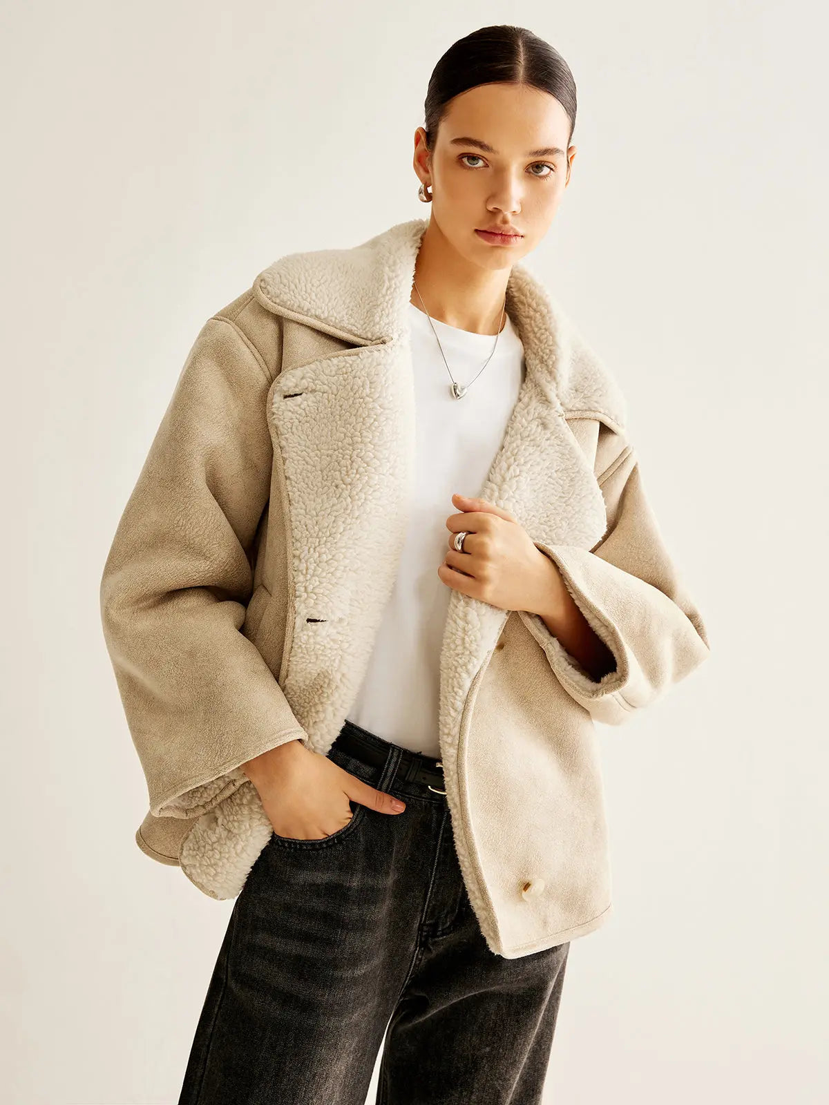ModeGeist | Fleecejacke mit Knopfleiste