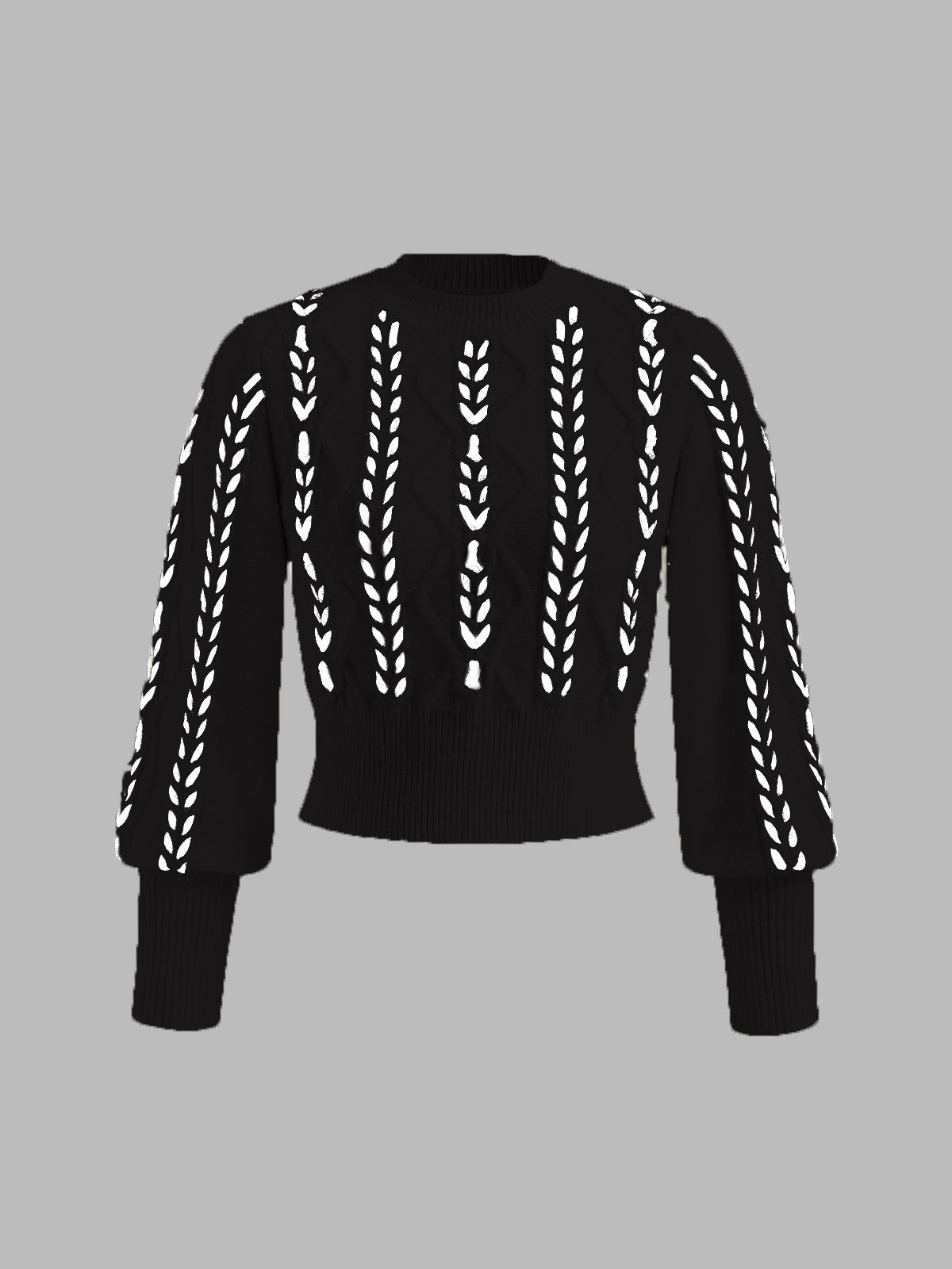 ModeGeist | Strickpullover mit Lochmuster Acrylmischung Elegant und Modern
