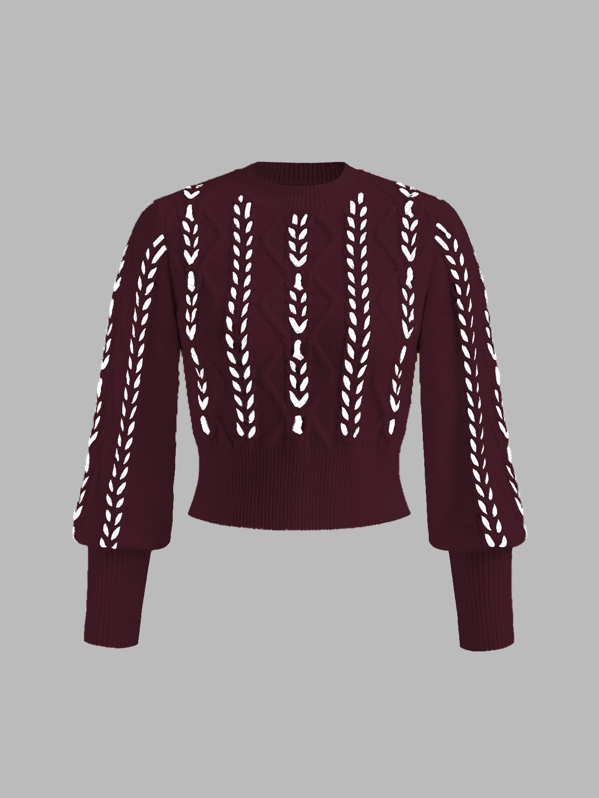 ModeGeist | Strickpullover mit Lochmuster Acrylmischung Elegant und Modern