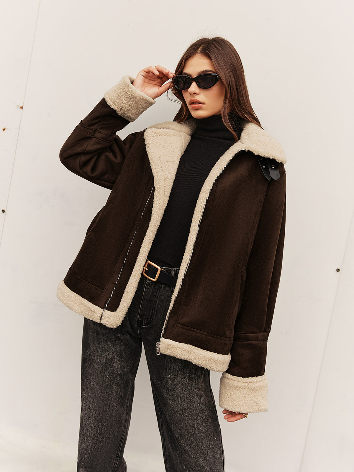 ModeGeist | Vintage Fleece Jacke Braun