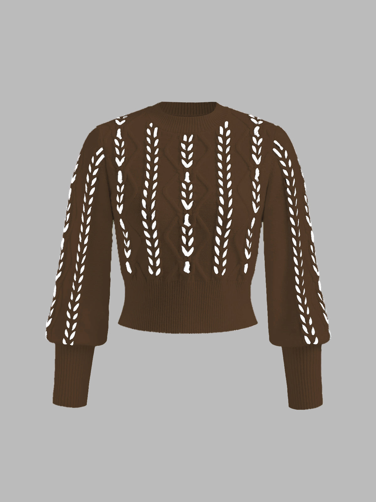 ModeGeist | Strickpullover mit Lochmuster Acrylmischung Elegant und Modern