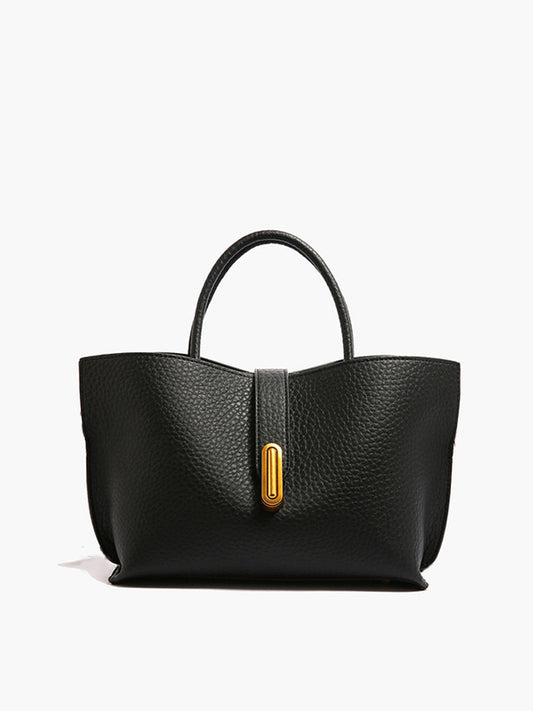 Damen-Handtasche aus schwarzem Leder im Old-Money-Stil
 - Krohn-e