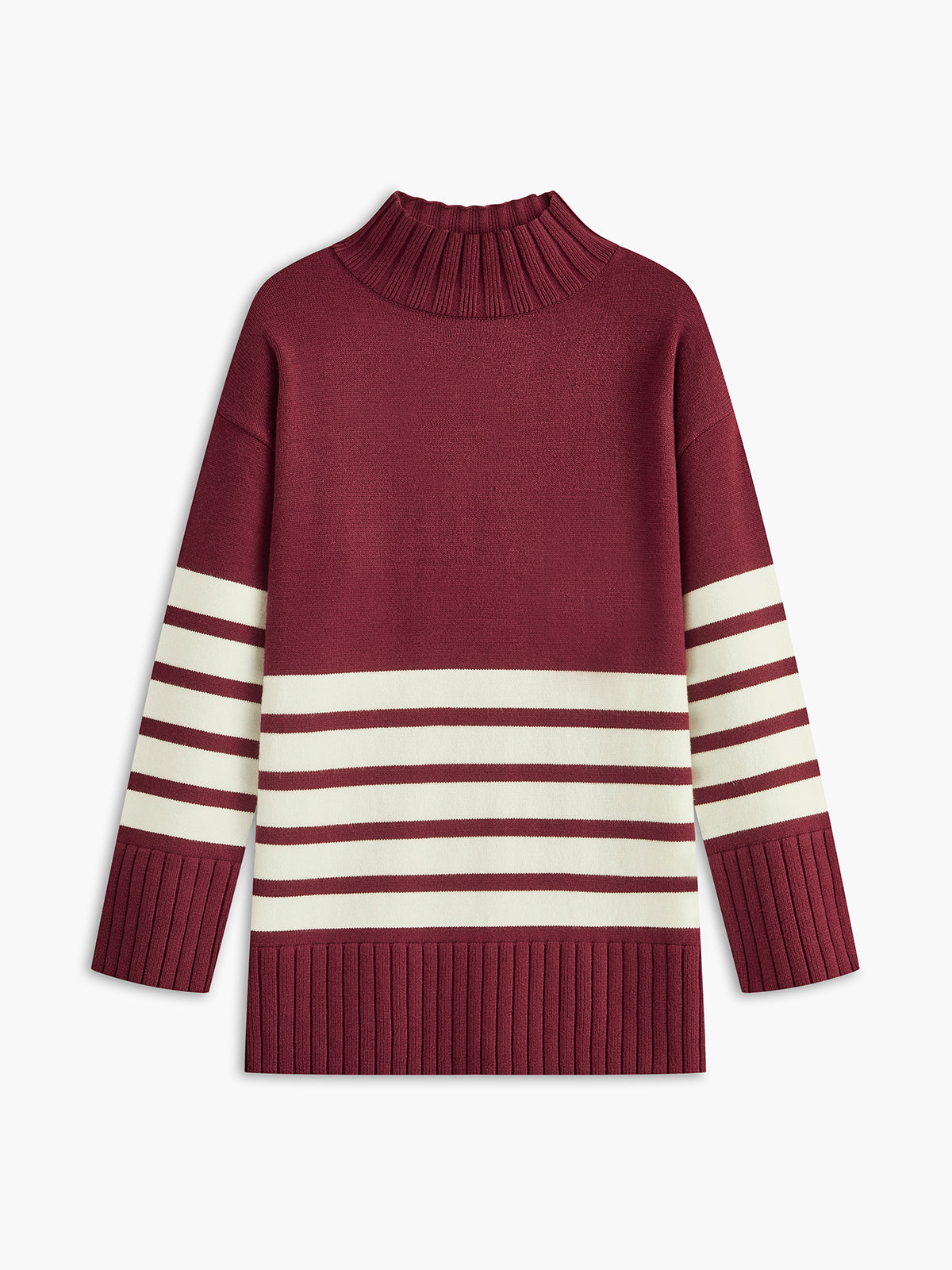 ModeGeist | Gestreifter Übergrößen-pullover Wollmischung Wärme und Komfort