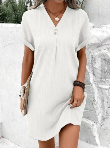 MODEGEIST Damen Frühlings-Kleid V-Ausschnitt Blumenmuster Fließend