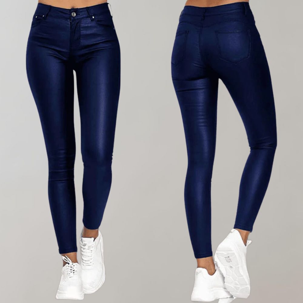 Damen Kunstlederhose