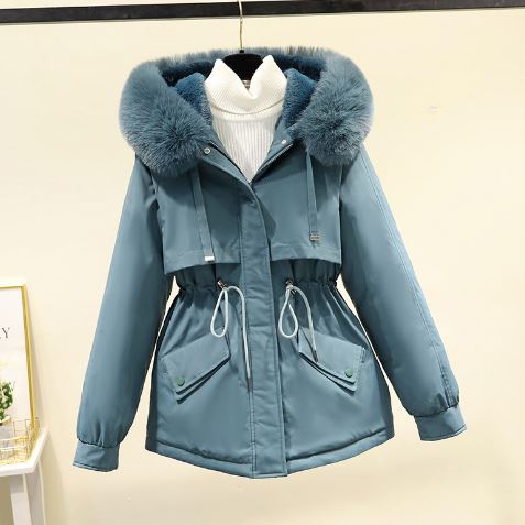 Nica: Übergroße Baumwolljacke mit Samt innen