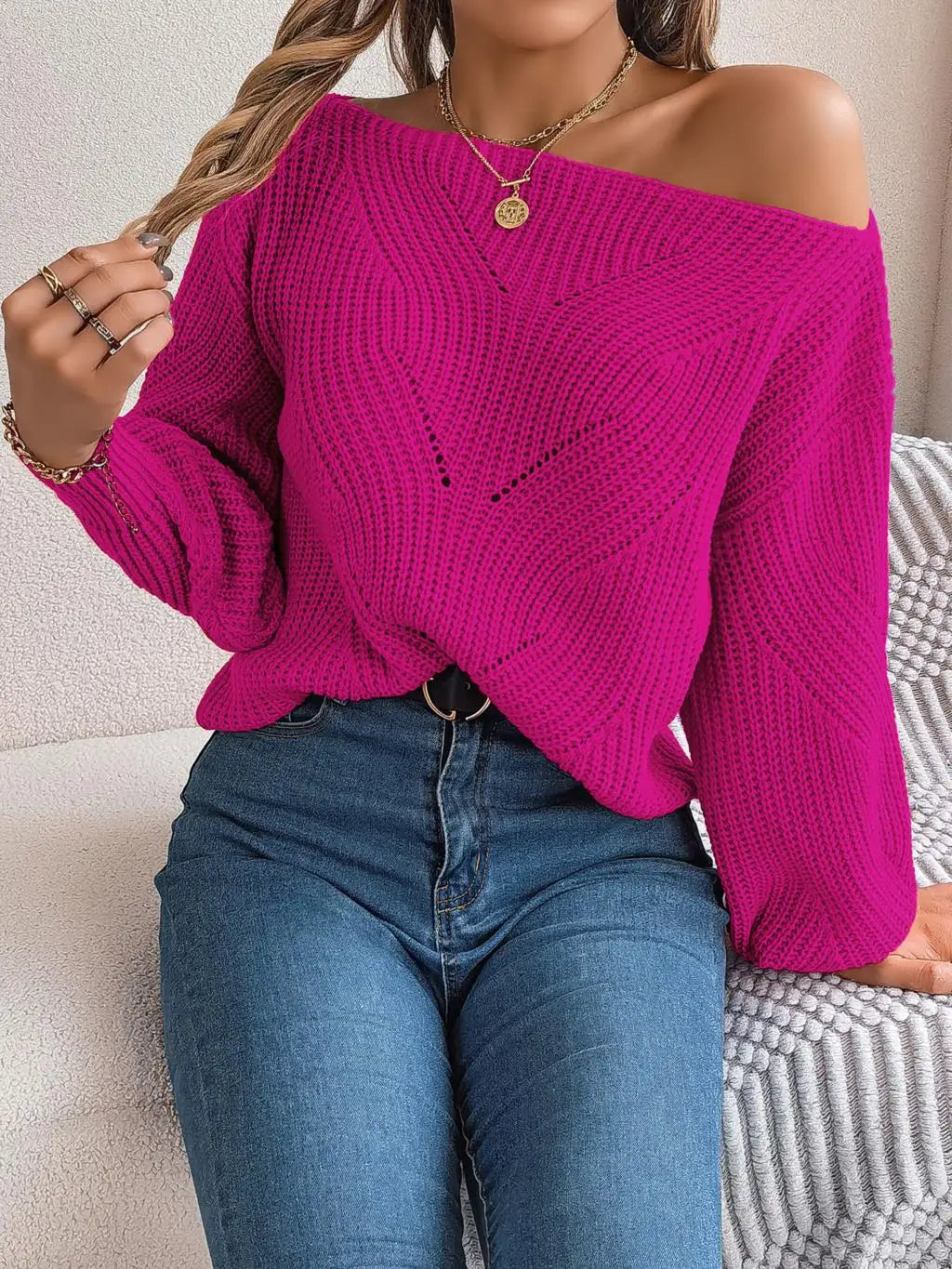 ModeGeist | Strick Über Die Schulter Pullover