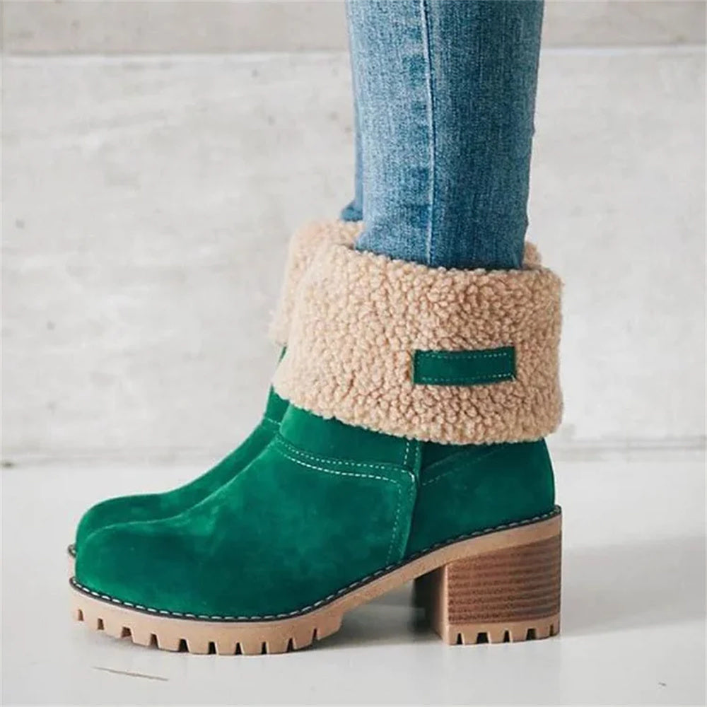 MODEGEIST Damen Wasserdichte Stiefel Warmes Futter Wade Winterschuhe