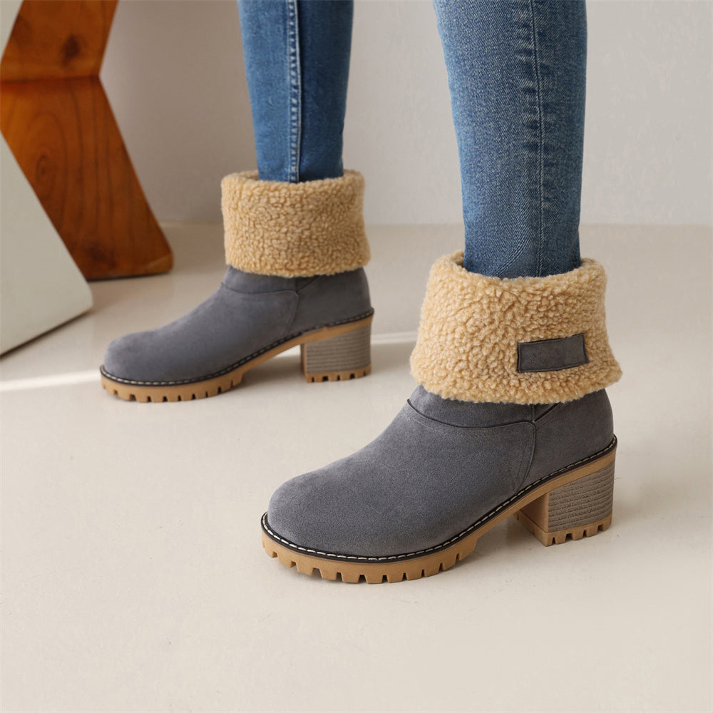 MODEGEIST Damen Wasserdichte Stiefel Warmes Futter Wade Winterschuhe