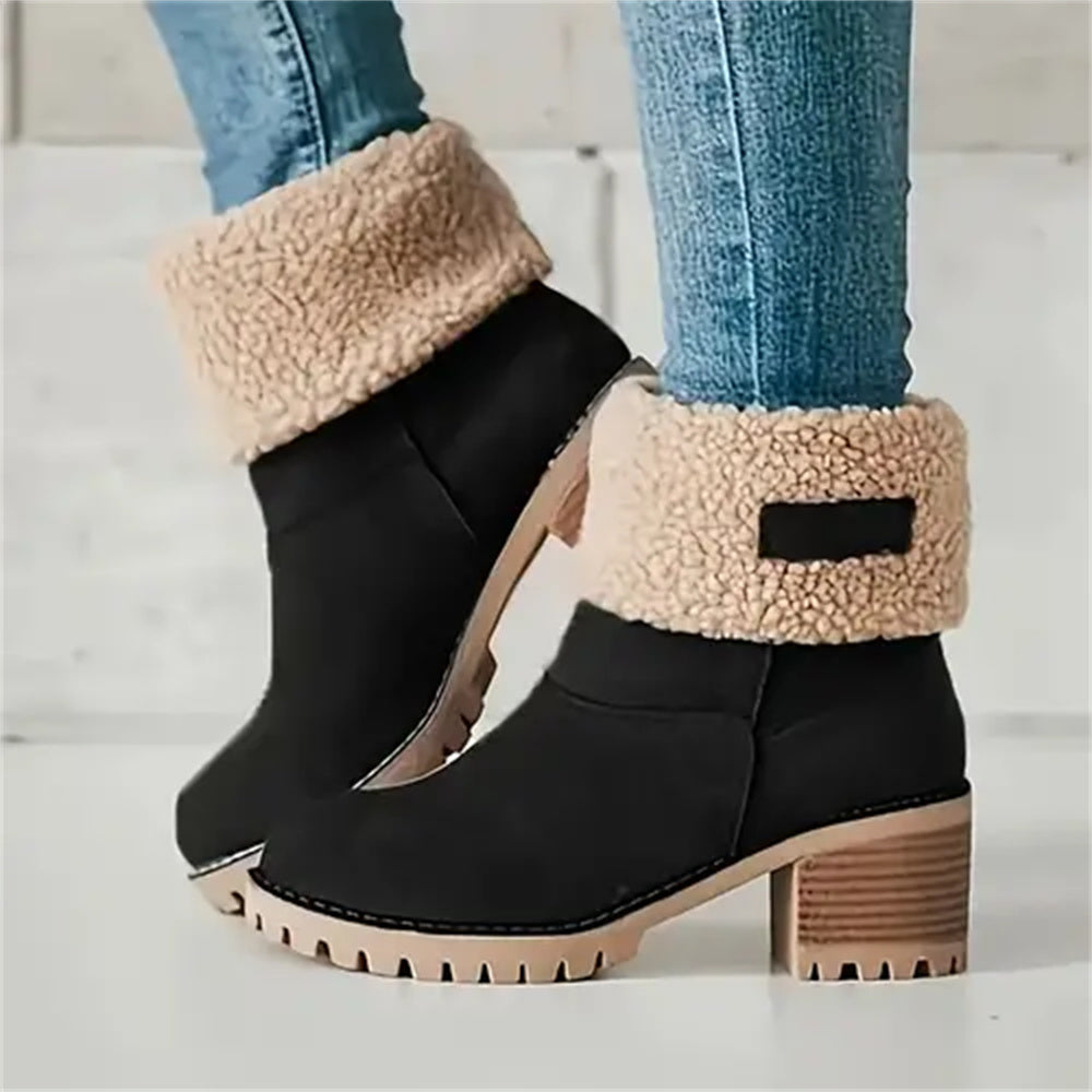 MODEGEIST Damen Wasserdichte Stiefel Warmes Futter Wade Winterschuhe