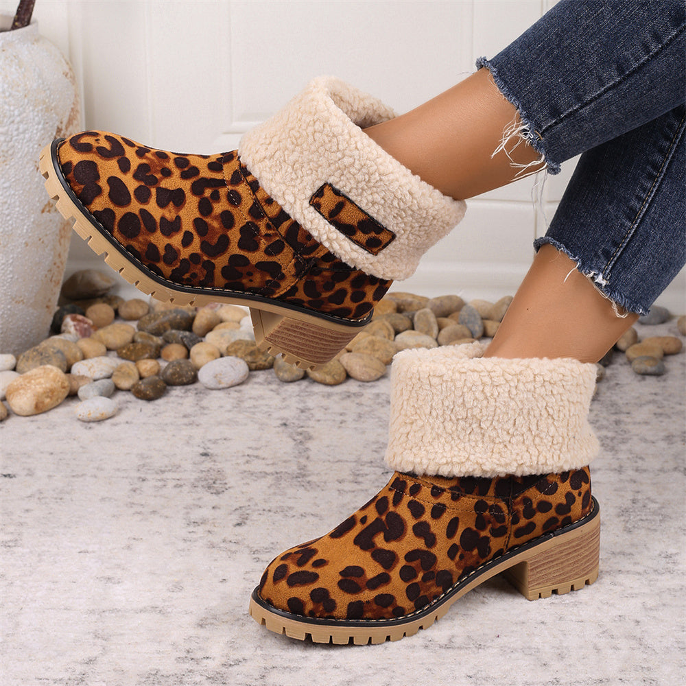 MODEGEIST Damen Wasserdichte Stiefel Warmes Futter Wade Winterschuhe
