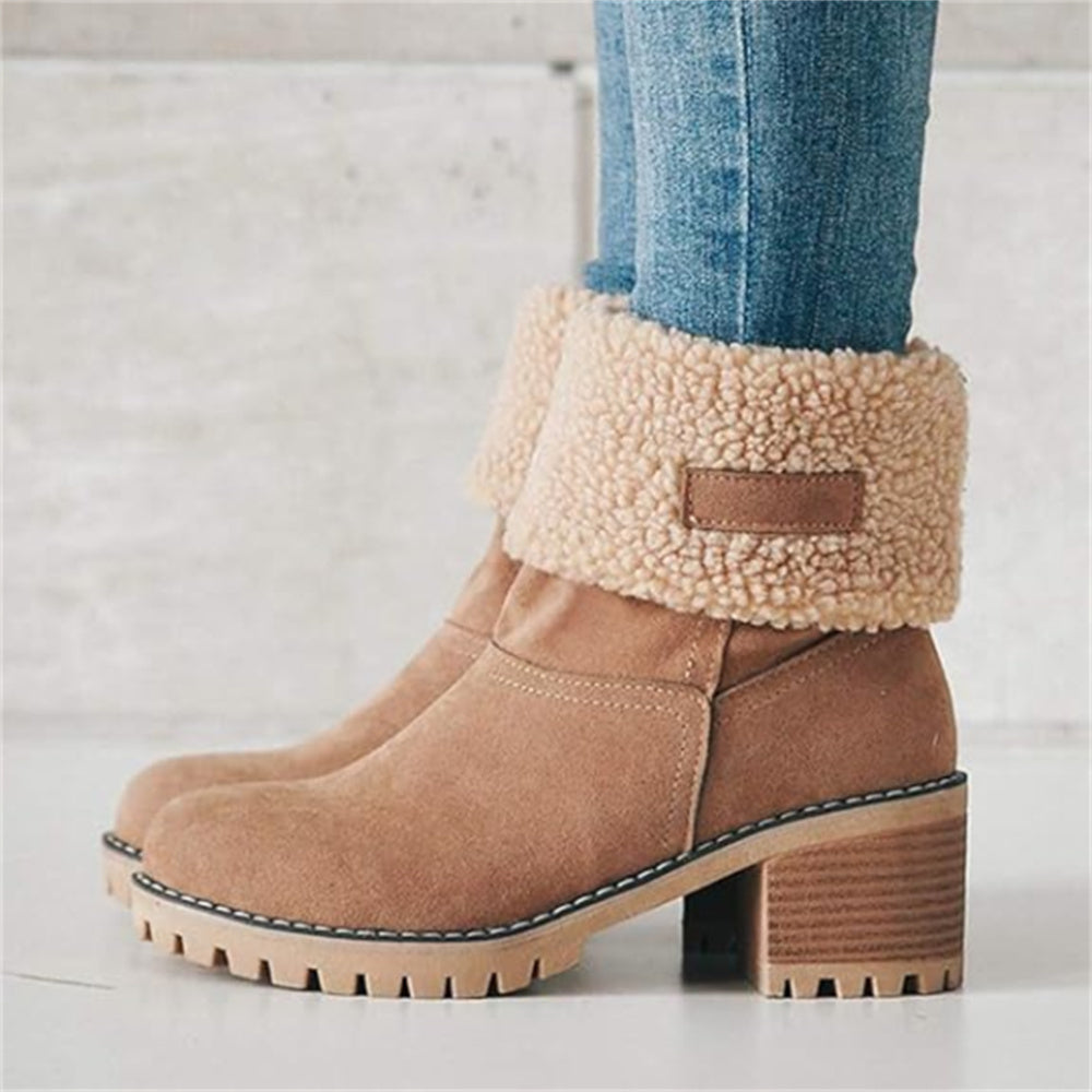 MODEGEIST Damen Wasserdichte Stiefel Warmes Futter Wade Winterschuhe