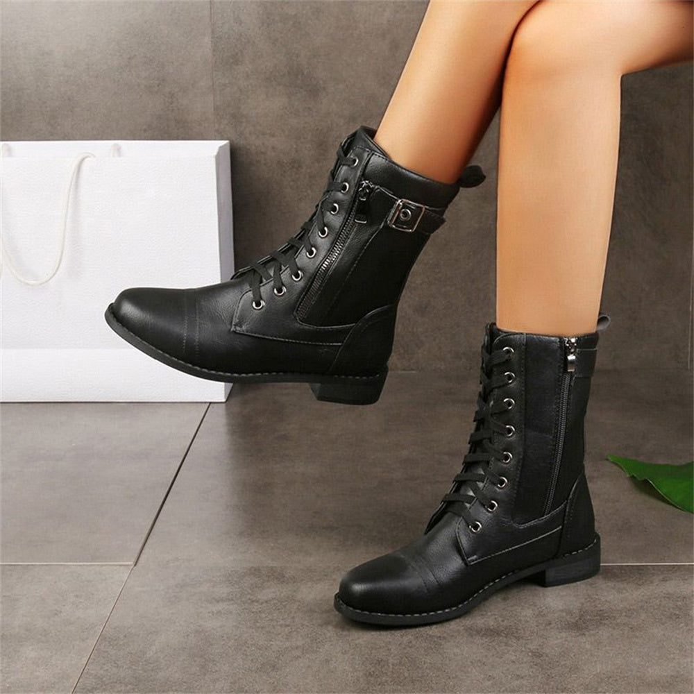 MODEGEIST Damen Stiefeletten Seitlicher Reißverschluss