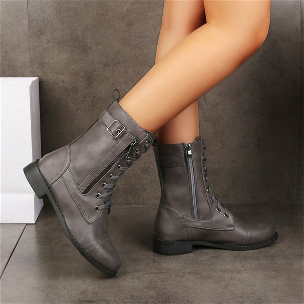 MODEGEIST Damen Stiefeletten Seitlicher Reißverschluss Support