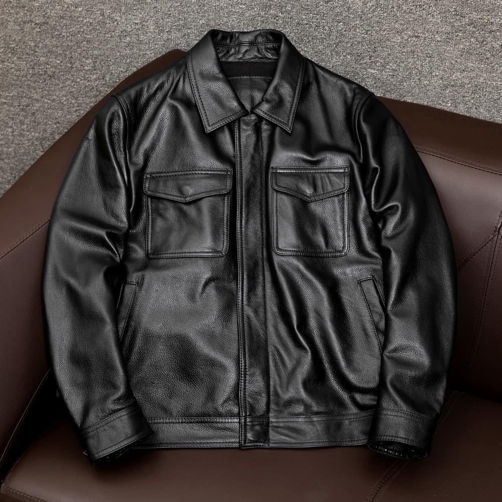 Klassische Herren Lederbomberjacke
