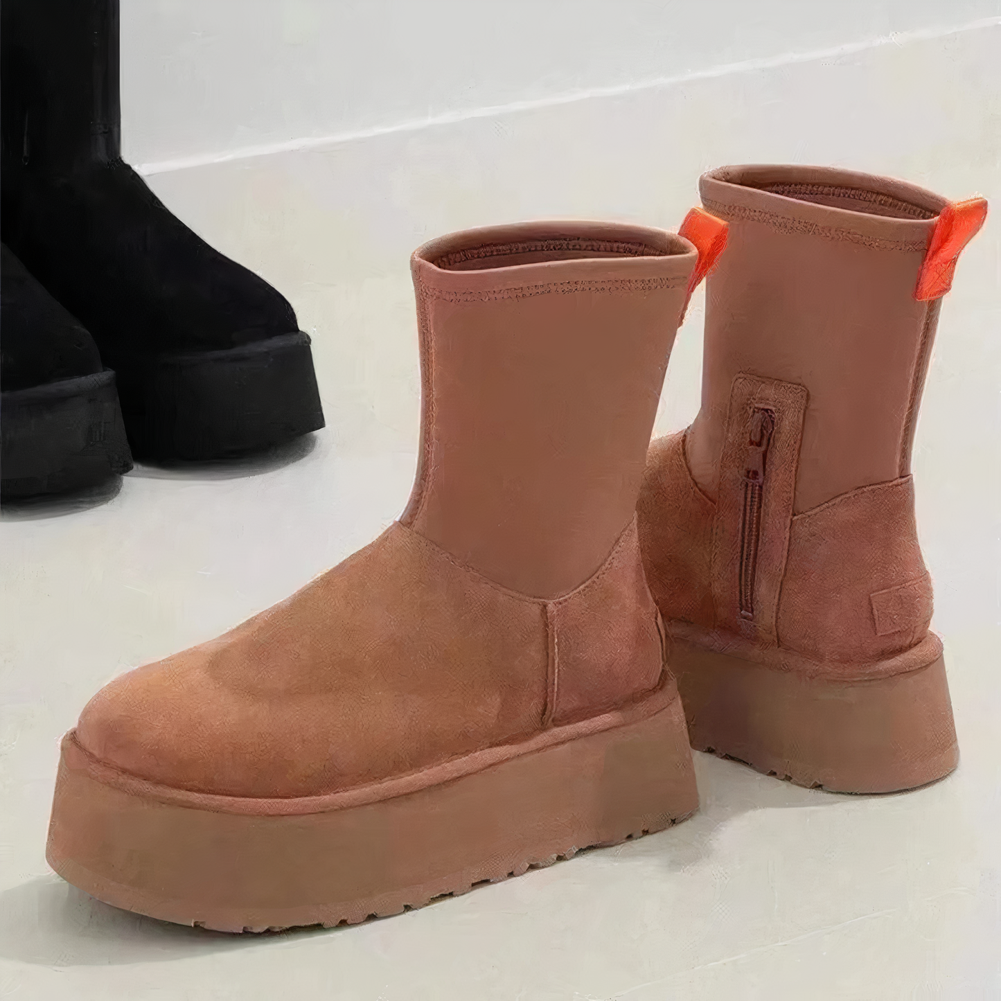 MODEGEIST Damen Winter-Stiefel gefüttert wasserdicht rutschfeste Sohle