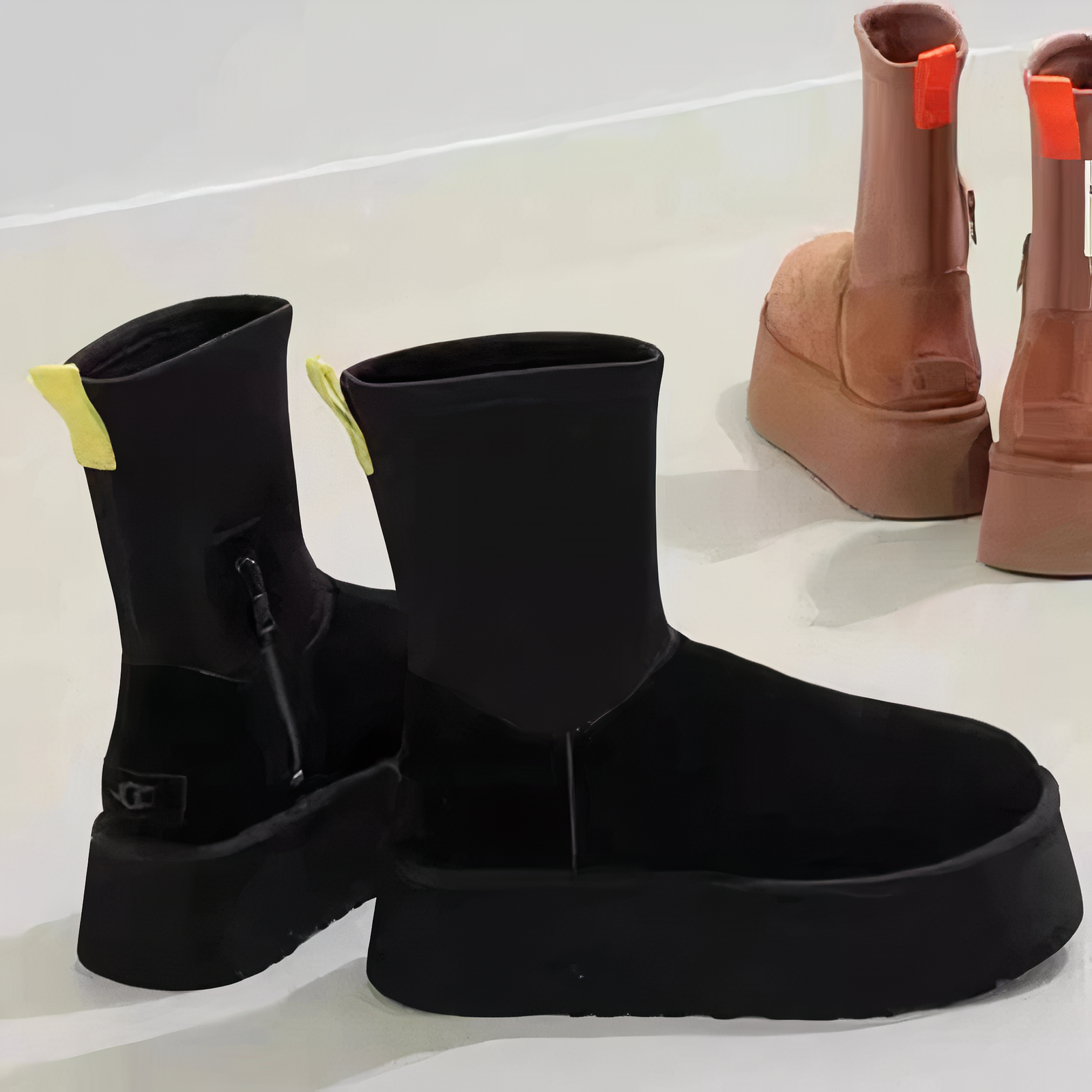 MODEGEIST Damen Winter-Stiefel gefüttert braun wasserdicht