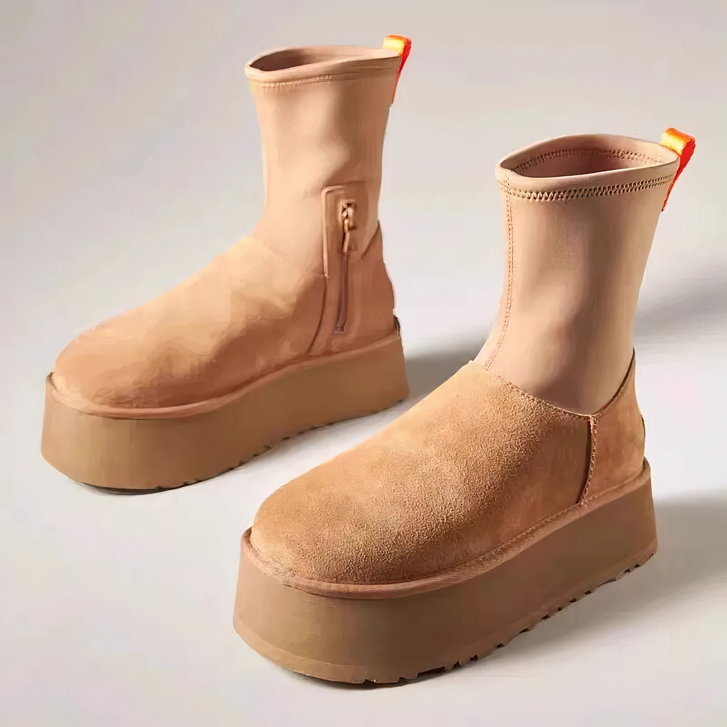 MODEGEIST Damen Winterstiefel Gefüttert Wasserdicht Fellbesatz
