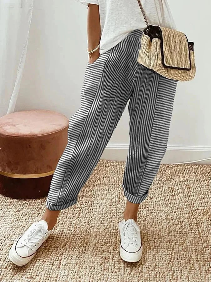 Baumwollhose Lianne mit Streifen