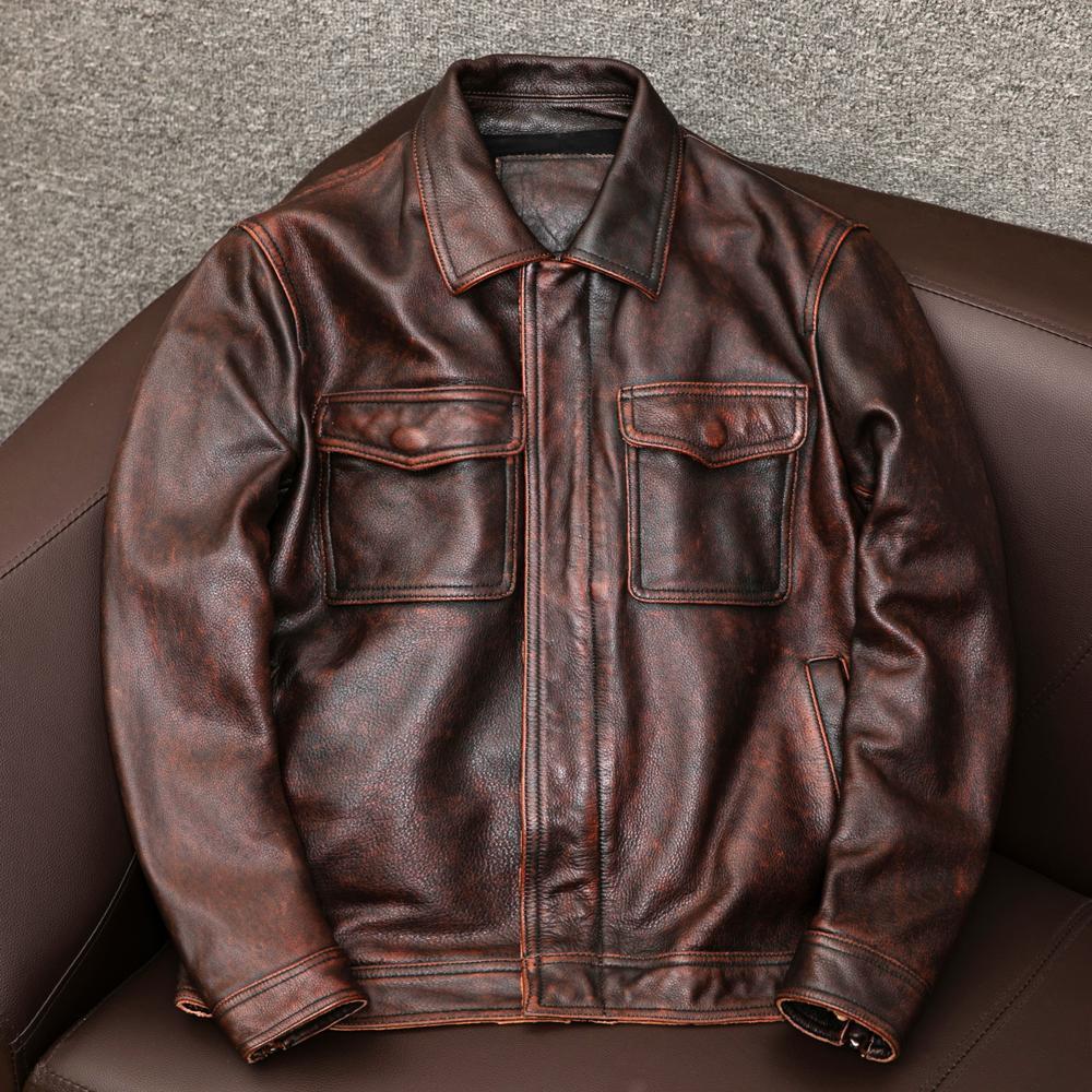 Klassische Herren Lederbomberjacke