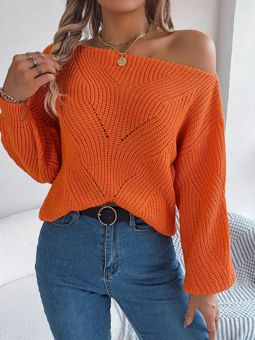 ModeGeist | Strick Über Die Schulter Pullover