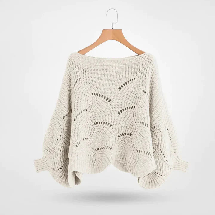 ModeGeist | Gestrickter Pullover mit Fledermausärmeln