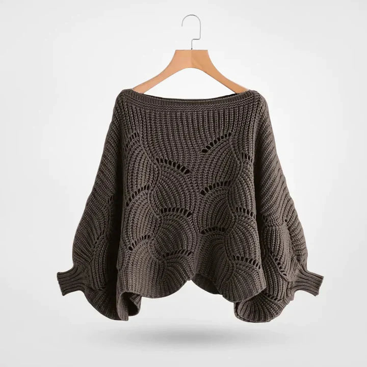 ModeGeist | Gestrickter Pullover mit Fledermausärmeln