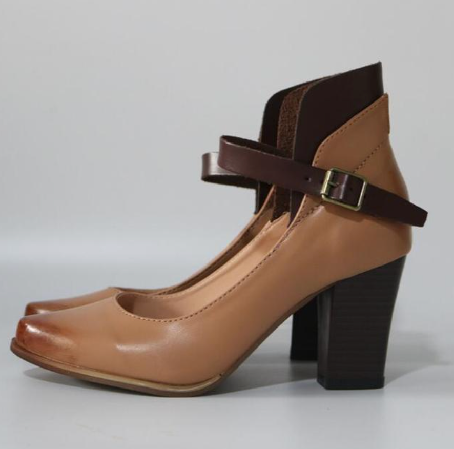 MODEGEIST Damen Absatz-Sandalen Riemchen Verstellbare Schnalle Elegante Pumps