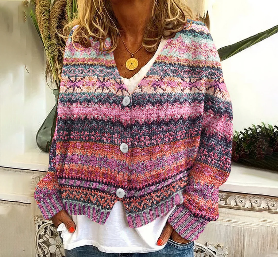 Vintage-Style Cardigan Pullover