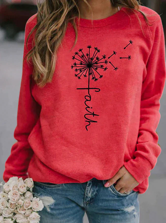 Damen-Pullover mit Rundhals-Ausschnitt in lässiger Form